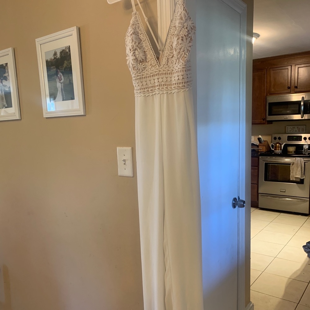 White float pant suit